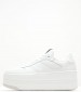 Women Casual Shoes Lulli White Leather Guess