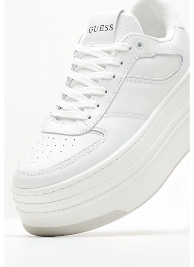 Women Casual Shoes Lulli White Leather Guess