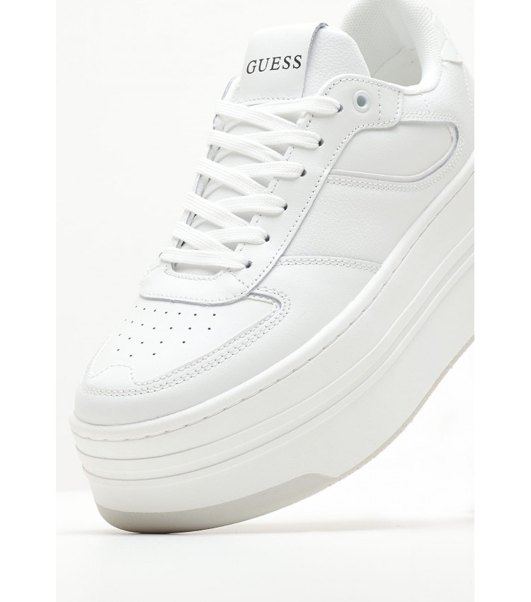 Women Casual Shoes Lulli White Leather Guess