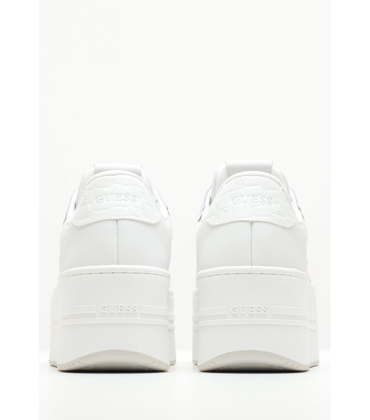 Women Casual Shoes Lulli White Leather Guess