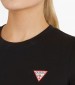 Γυναικείες Μπλούζες - Τοπ Mini.Triangle Μαύρο Βαμβάκι Guess