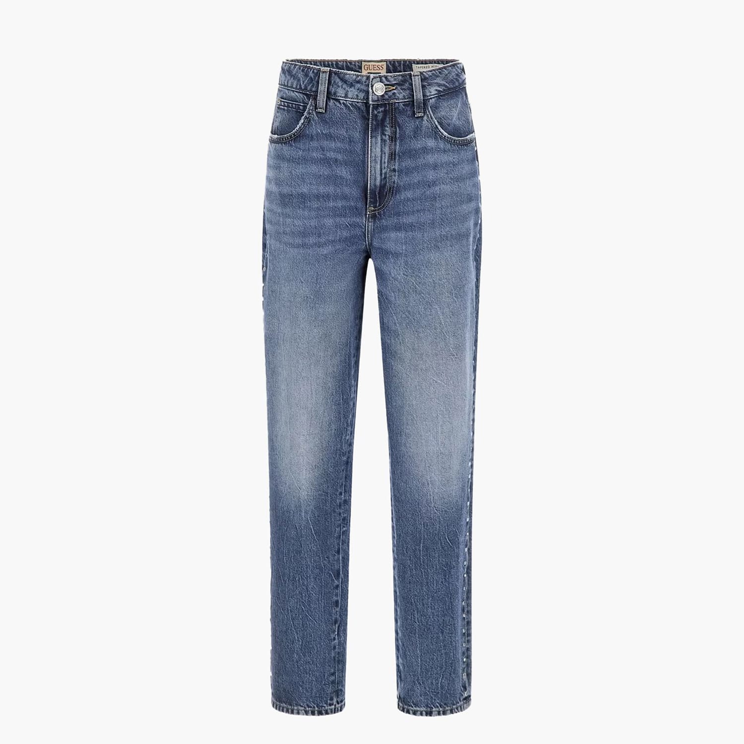 Γυναικεία Παντελόνια Moms.Jean Μπλε Βαμβάκι Guess