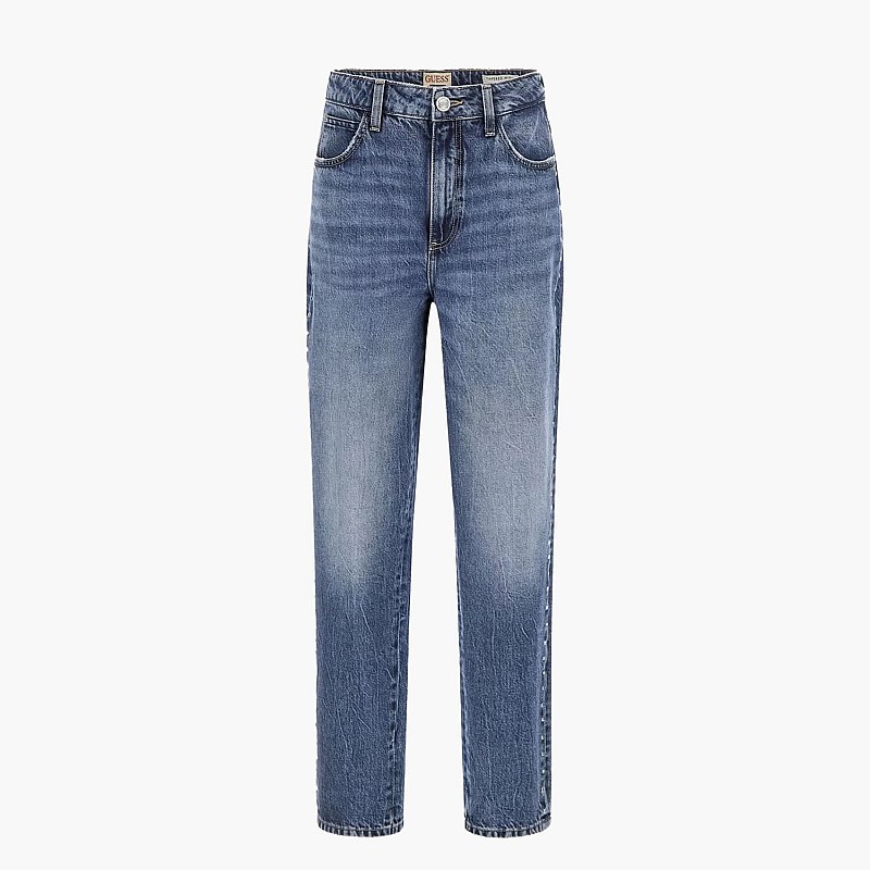 Γυναικεία Παντελόνια Moms.Jean Μπλε Βαμβάκι Guess