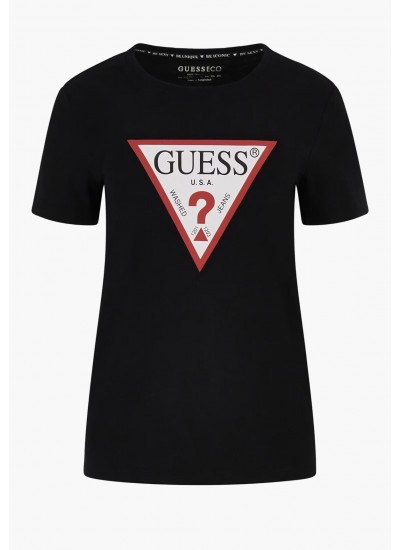 Women T-Shirts - Tops Origi.24 Black Cotton Guess