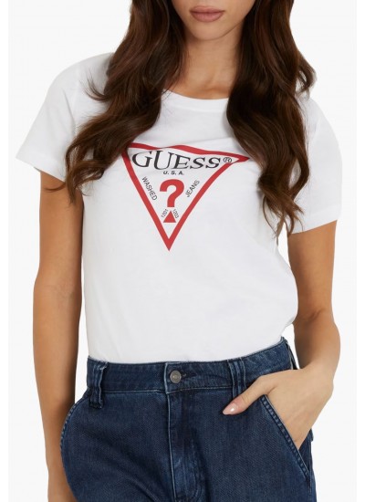 Women T-Shirts - Tops Origi.24 White Cotton Guess