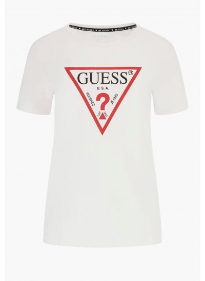 Γυναικείες Μπλούζες - Τοπ Origi.24 Άσπρο Βαμβάκι Guess