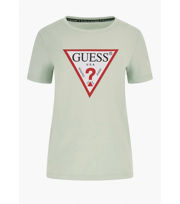 Γυναικείες Μπλούζες - Τοπ Origi.24 Πράσινο Βαμβάκι Guess