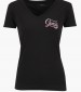 Women T-Shirts - Tops Shaded.Glittery Black Cotton Guess