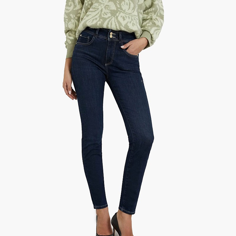 Women Trousers Shapeup.24 DarkBlue Cotton Guess