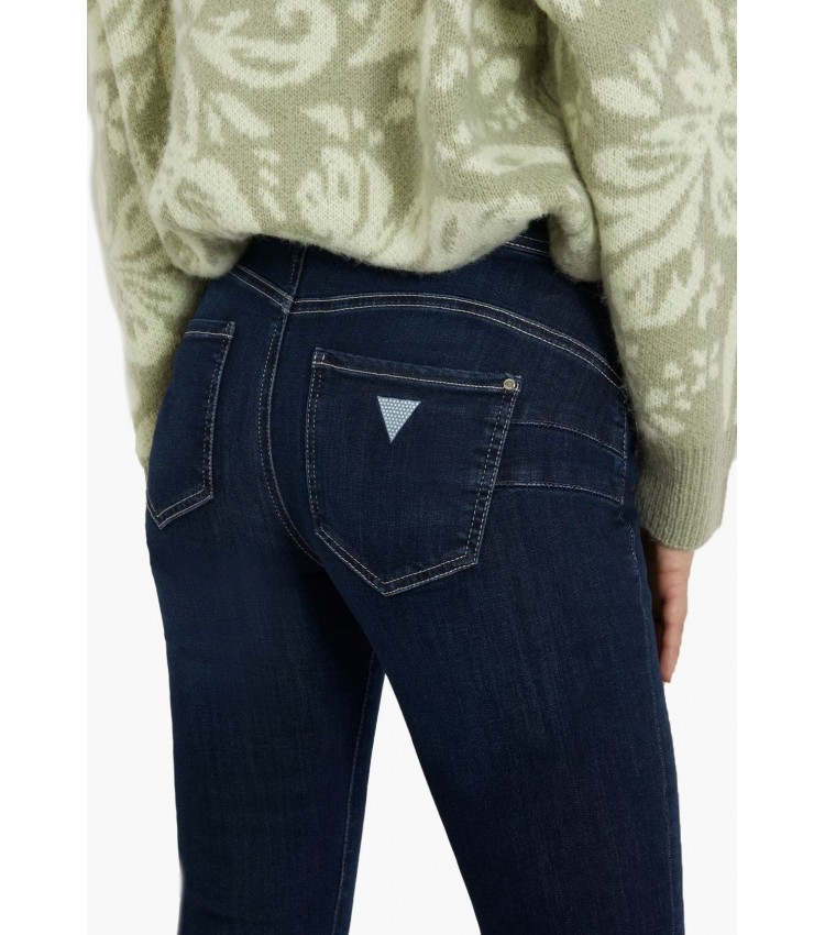 Women Trousers Shapeup.24 DarkBlue Cotton Guess