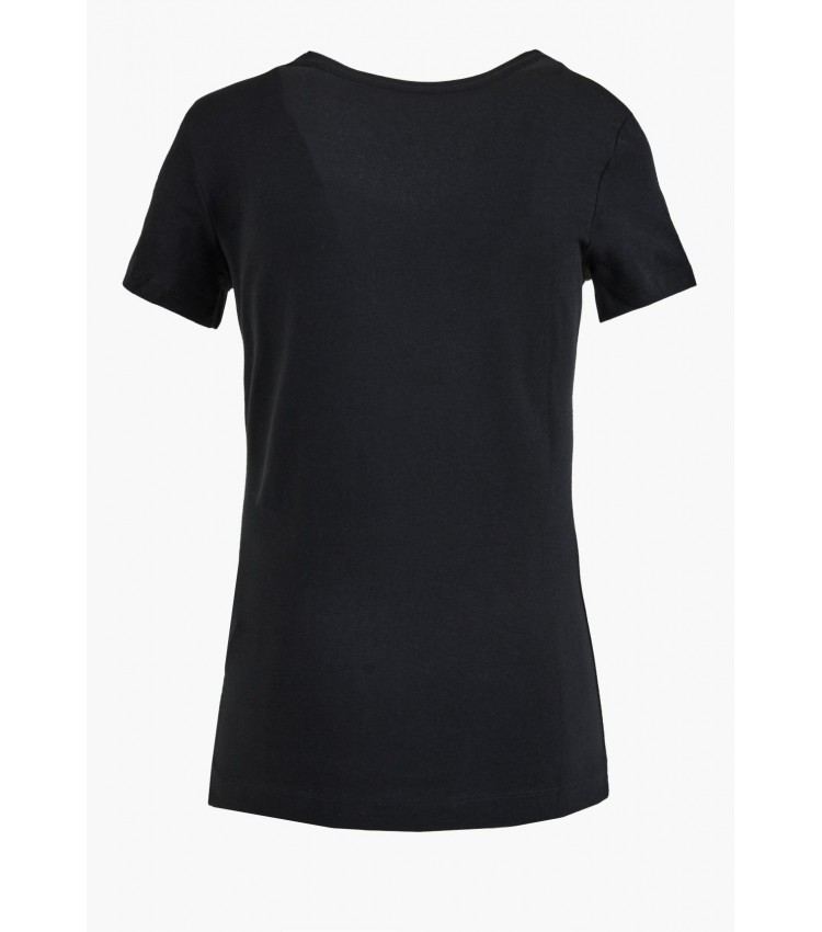 Women T-Shirts - Tops Spring.Triangle Black Cotton Guess