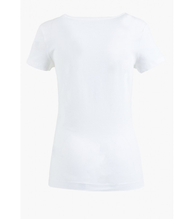Women T-Shirts - Tops Spring.Triangle White Cotton Guess