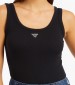 Women T-Shirts - Tops Triangle.Bling Black Cotton Guess