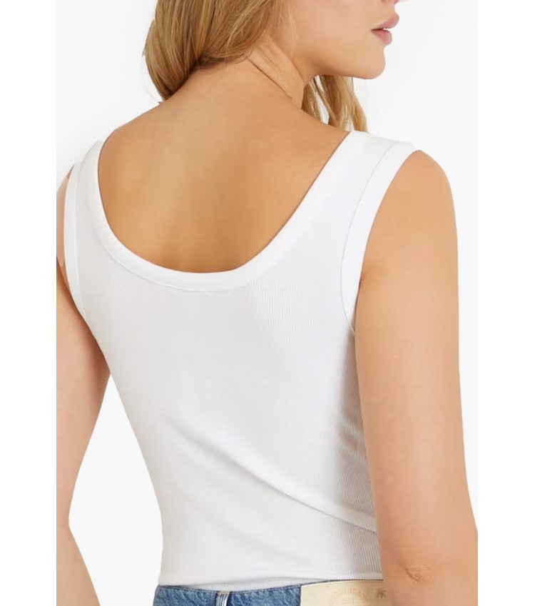 Women T-Shirts - Tops Triangle.Bling White Cotton Guess