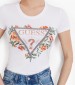 Γυναικείες Μπλούζες - Τοπ Triangle.Flowers Άσπρο Βαμβάκι Guess