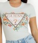 Γυναικείες Μπλούζες - Τοπ Triangle.Flowers Πράσινο Βαμβάκι Guess