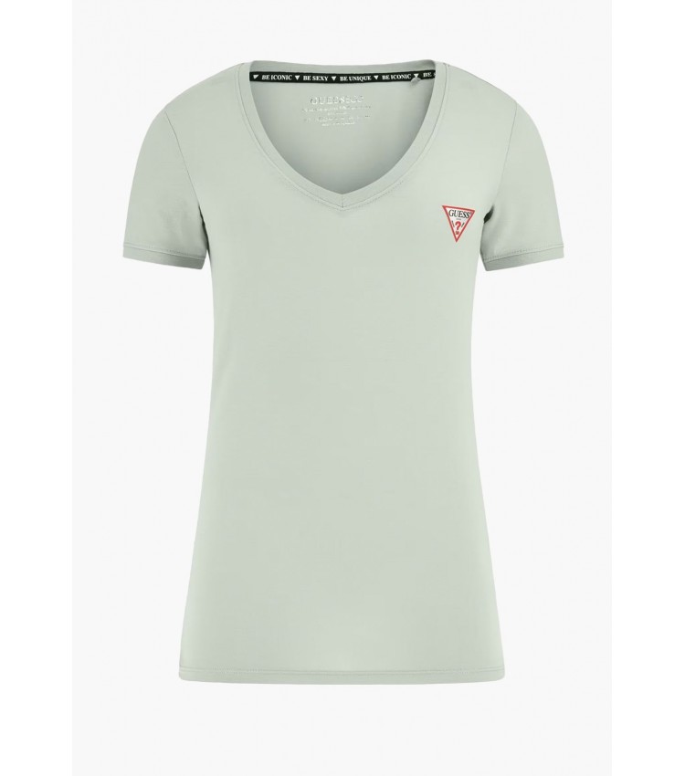 Γυναικείες Μπλούζες - Τοπ V.Mini Πράσινο Βαμβάκι Guess