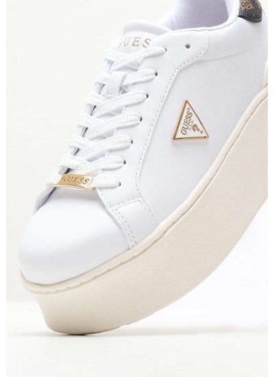 Women Casual Shoes Willen White ECOleather Guess