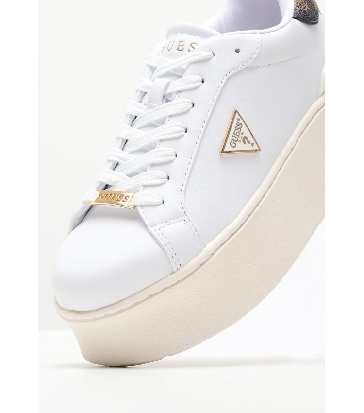 Women Casual Shoes Willen White ECOleather Guess