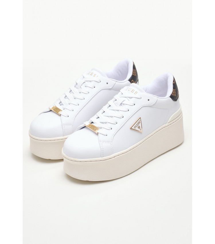 Women Casual Shoes Willen White ECOleather Guess