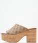 Women Mules Yaki3 Beige Fabric Guess