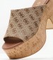 Women Mules Yaki3 Beige Fabric Guess