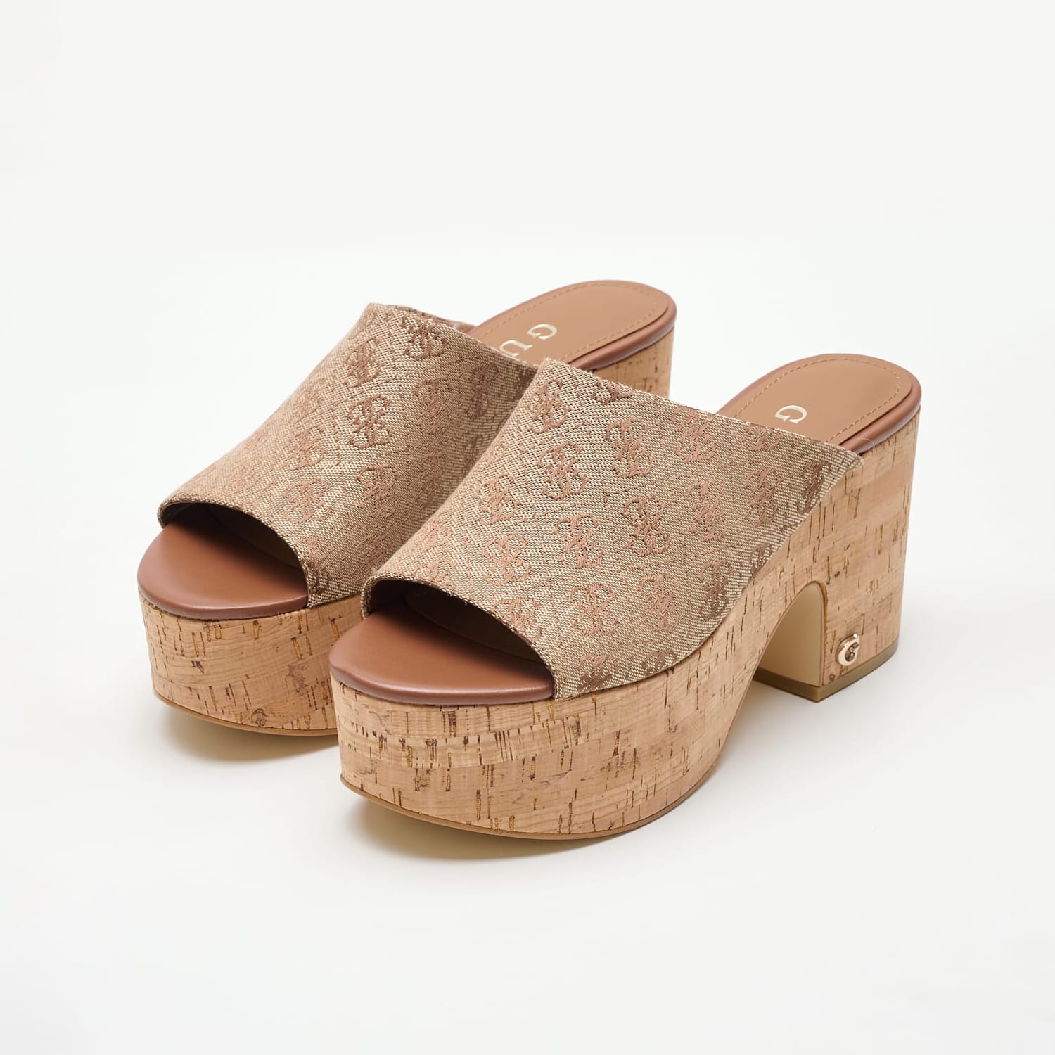 Women Mules Yaki3 Beige Fabric Guess Women Mules Yaki3 Beige Fabric Guess