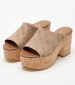 Women Mules Yaki3 Beige Fabric Guess