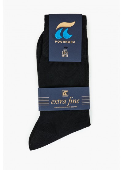 Men Socks 150A Black Cotton Pournara