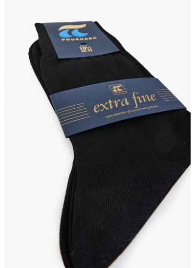 Men Socks 150A Black Cotton Pournara