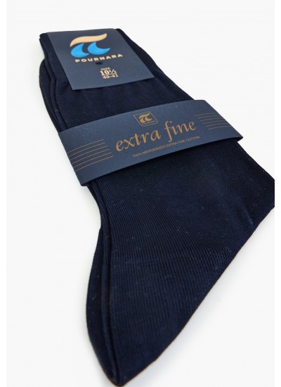 Men Socks 150A Blue Cotton Pournara