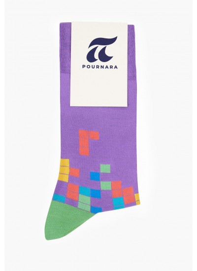 Men Socks 2013 Purple Cotton Pournara