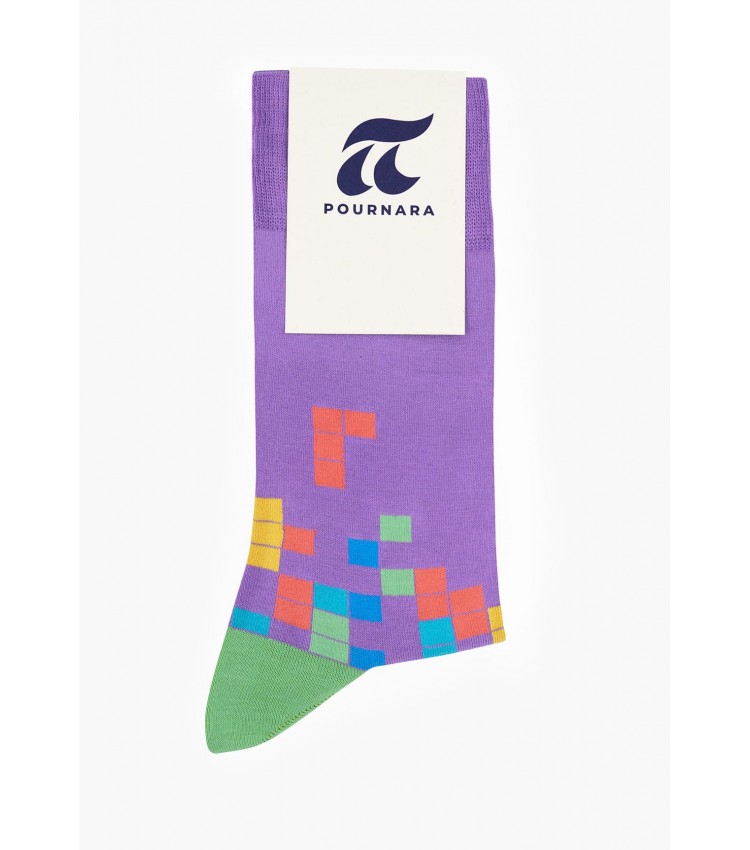 Men Socks 2013 Purple Cotton Pournara