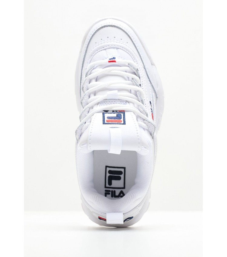 Kids Casual Shoes Disruptor.Kds White Leather Fila