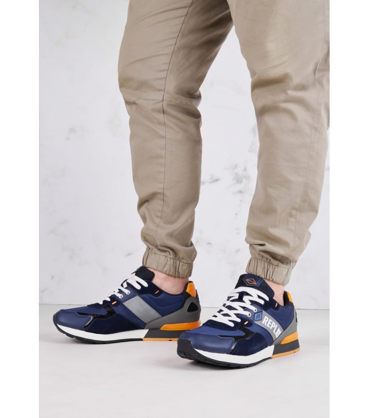 Men Casual Shoes Adrien.Shades Blue Buckskin Replay