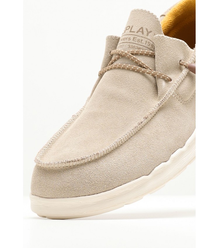 Men Moccasins Alcyon.Dessert Taupe Buckskin Replay