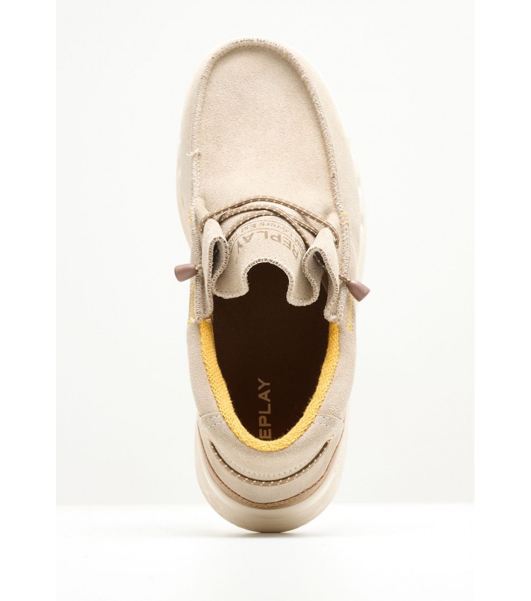 Men Moccasins Alcyon.Dessert Taupe Buckskin Replay