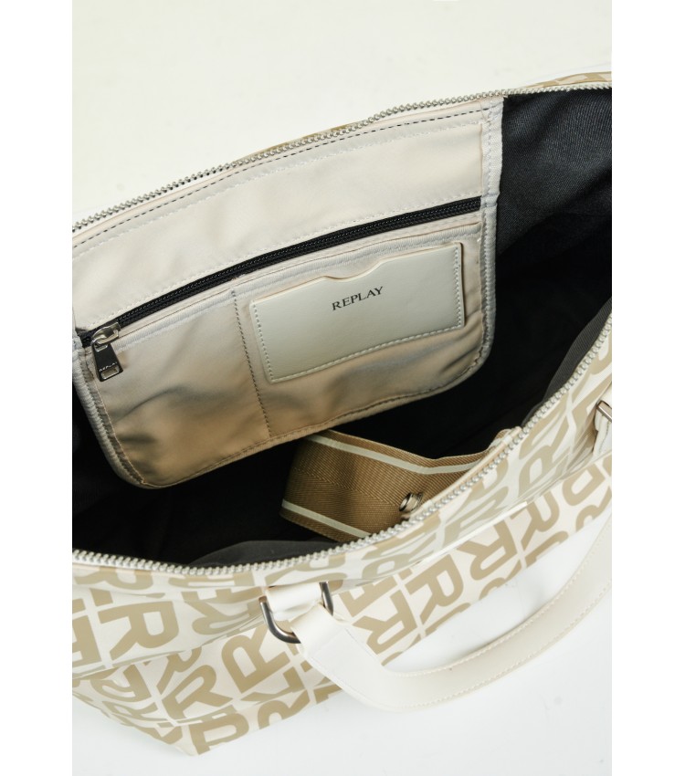 Women Bags FW3490 Beige Fabric Replay