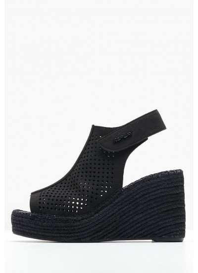 Women Platforms High Jess.Perf Black Fabric Replay