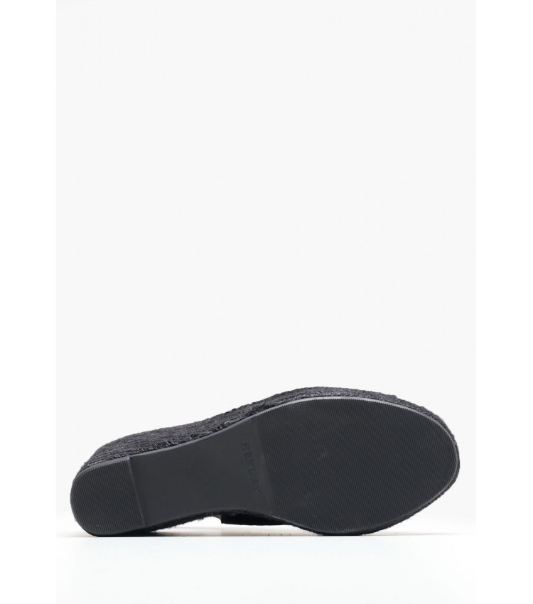 Women Platforms High Jess.Perf Black Fabric Replay