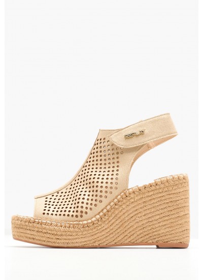 Women Platforms High Jess.Perf Gold Fabric Replay