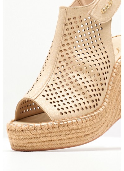 Women Platforms High Jess.Perf Gold Fabric Replay