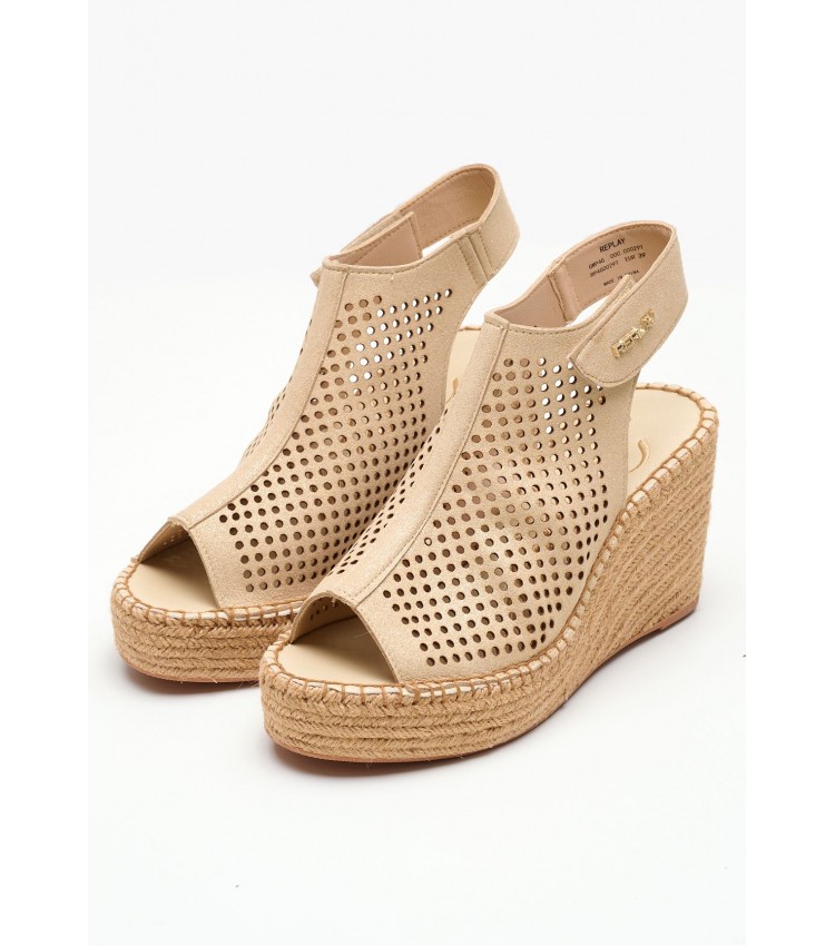 Women Platforms High Jess.Perf Gold Fabric Replay