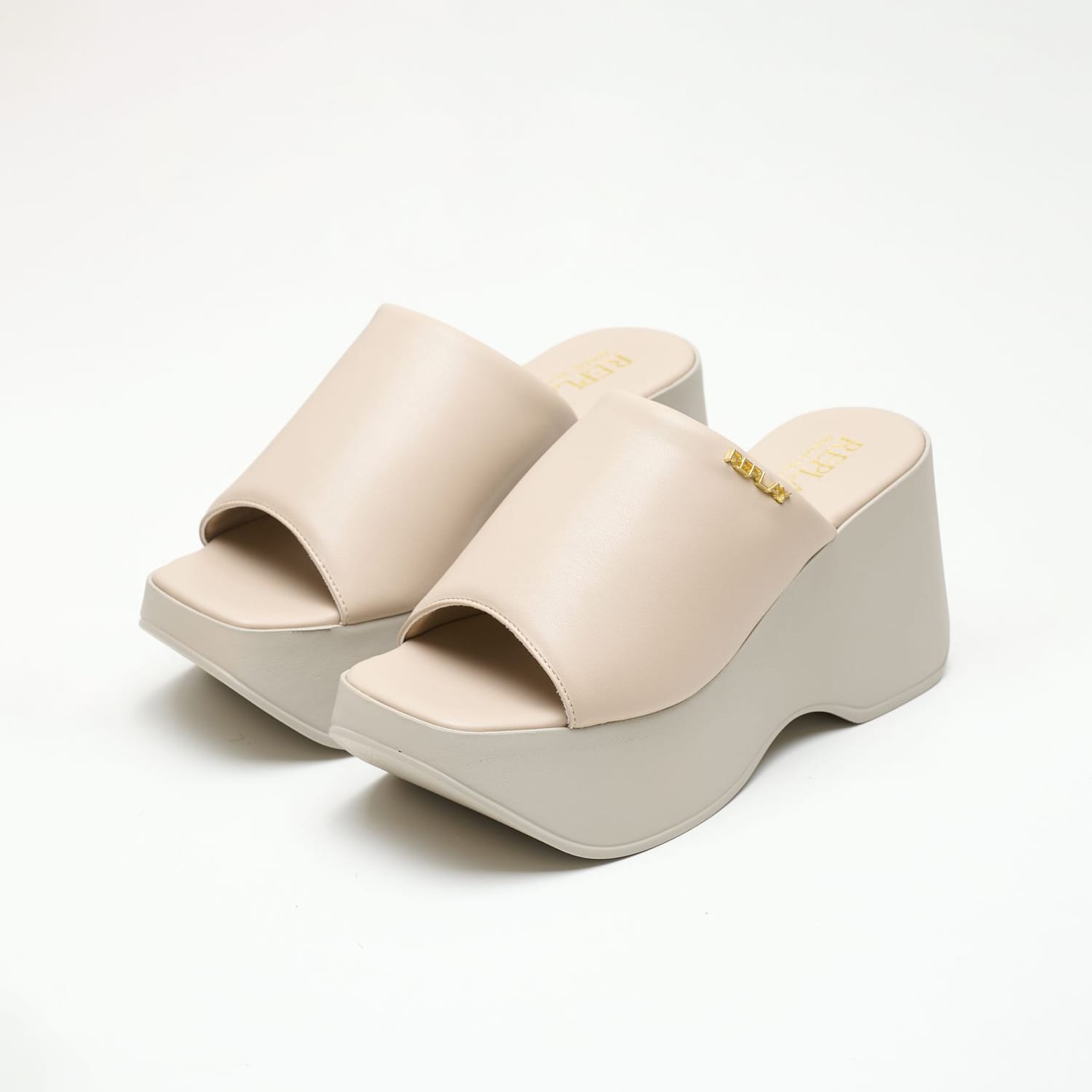 Γυναικεία Mules Malva.Block Μπεζ ECOleather Replay