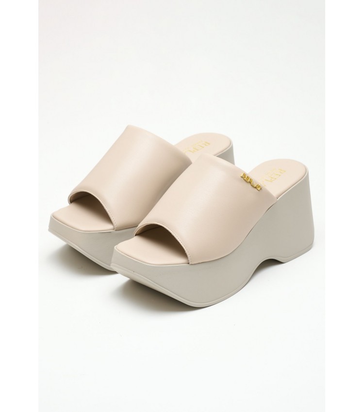 Women Mules Malva.Block Beige ECOleather Replay