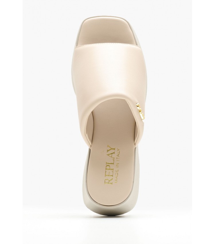 Women Mules Malva.Block Beige ECOleather Replay