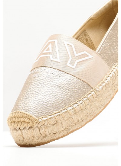 Women Espadrilles Nash.Rep2 Gold ECOleather Replay