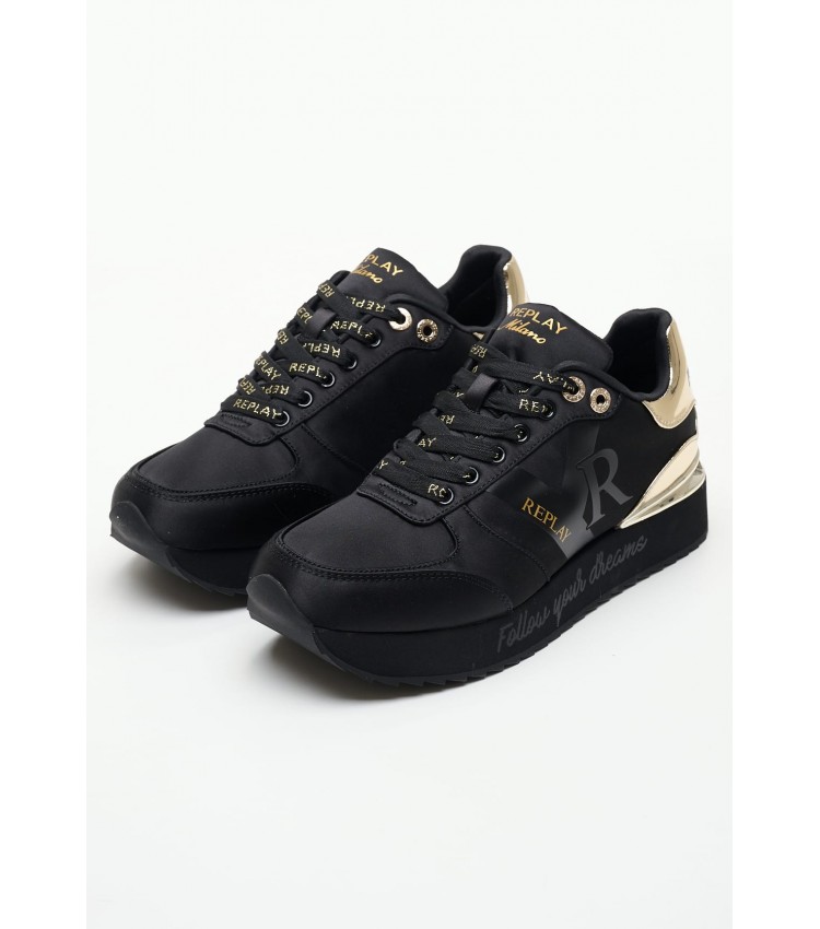 Women Casual Shoes Penny.Sat Black Fabric Replay