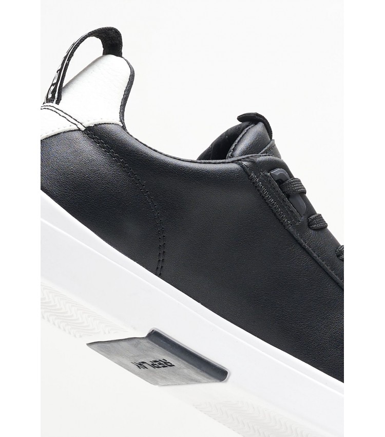 Men Casual Shoes Polys1981 Black Leather Replay