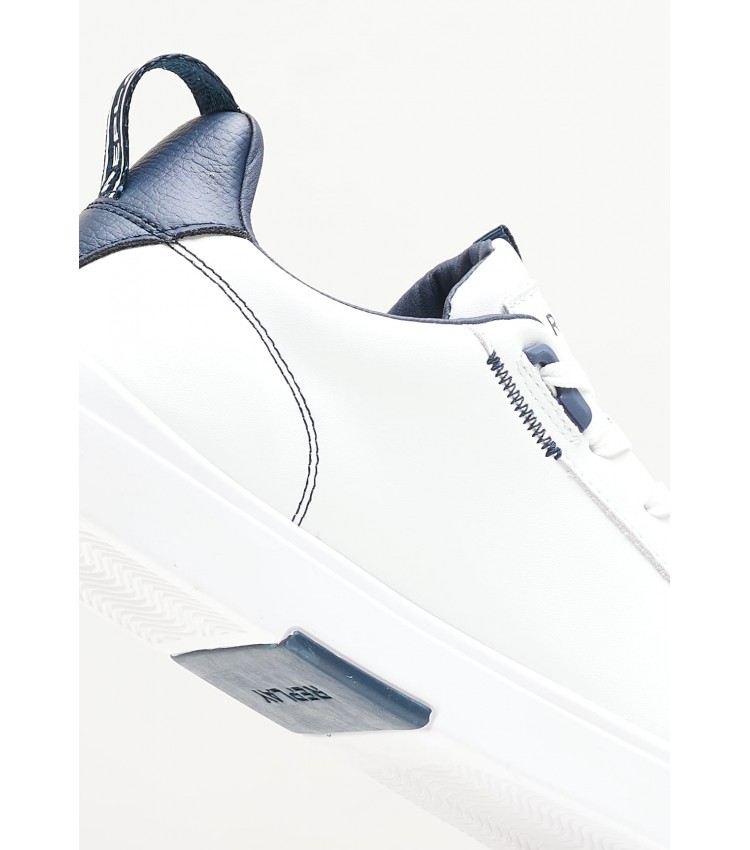 Ανδρικά Παπούτσια Casual Polys1981 Άσπρο Δέρμα Replay